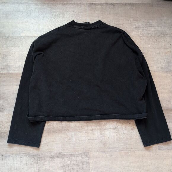 Nike Cropped Fleece Sweatshirt Womens XL Black - Picture 6 of 6